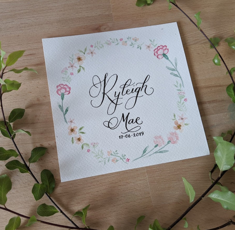 Floral Name Wreath