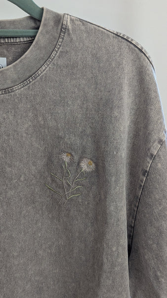 Oversize Embroidered Tee - Everlasting Daisies PREORDER